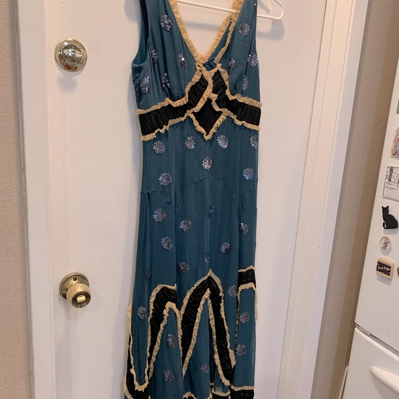 PHILOSOPHY DI ALBERTA FERRETTI SILK MIDI DRESS. BEAUTIFUL LIKE NEW SIZE 2 - Picture 4 of 7